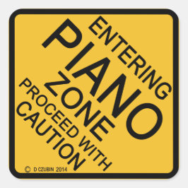 Invoering van Piano Zone Vierkante Sticker
