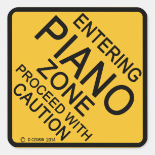 Invoering van Piano Zone Vierkante Sticker