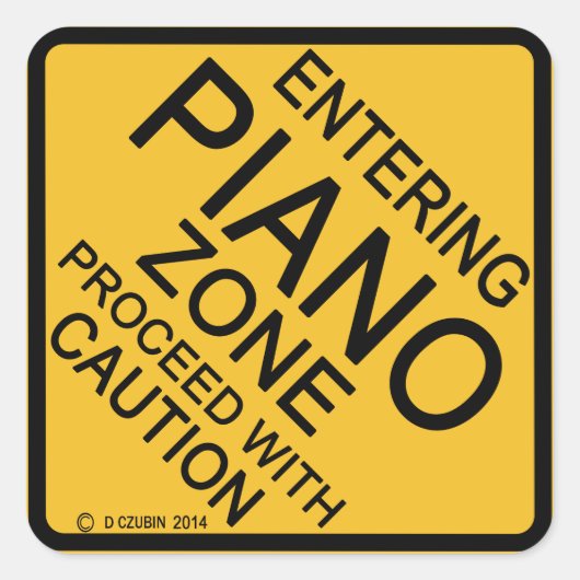 Invoering van Piano Zone Vierkante Sticker (Voorkant)