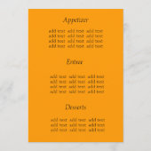 Invoermenu, tabelkaart menu (Achterkant)