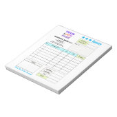 Invoice Sales Receipt Form | Custom Business Logo Notitieblok (Gedraaid)