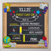 Invulbord voor de eerste dag op de kleuterschool poster (Voorkant)