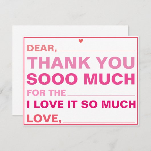 Invullen van kinderen Hartelijk dank (Voorkant / Achterkant)