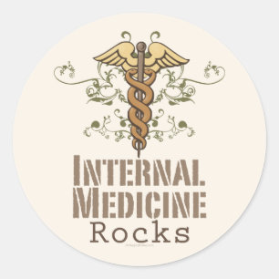 Inwendige geneeskunde Rocks Caduceus Stickers