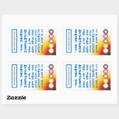 Inwendige substantie van een externe kleur rechthoekige sticker (Vel)