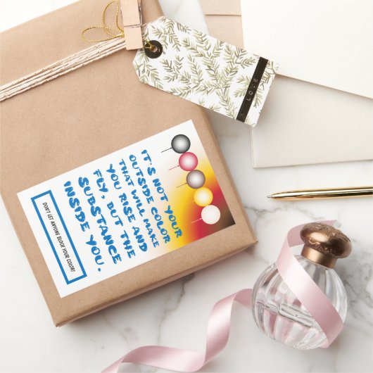 Inwendige substantie van een externe kleur rechthoekige sticker (Geschenken)