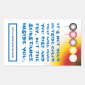 Inwendige substantie van een externe kleur rechthoekige sticker (Voorkant)