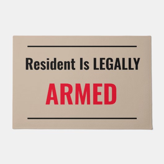 Inwoner is LEAGALLY ARMED Deurmat (Voorkant)
