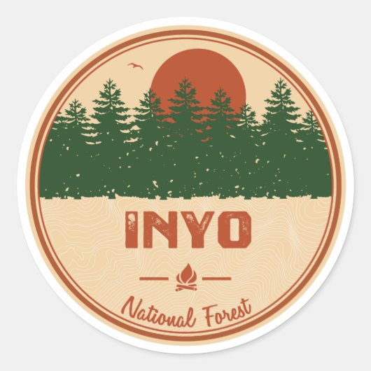 Inyo National Forest Ronde Sticker (Voorkant)