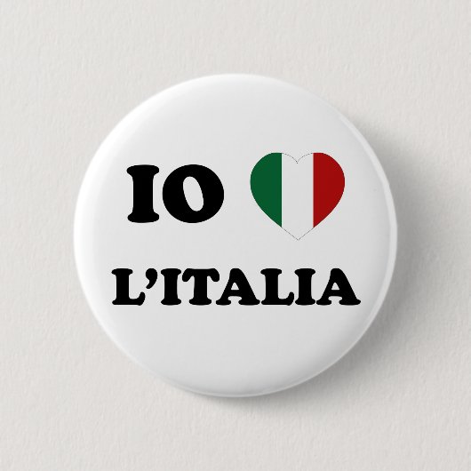 Io Amo Italia Ronde Button 5,7 Cm (Voorkant)