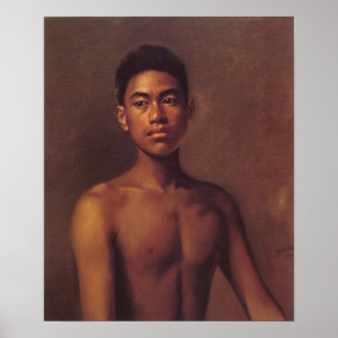 "Iokepa, Hawaiian Fisher Boy" - Hubert Vos Poster