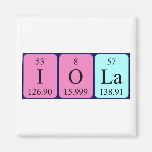 Iola periodieke table name magnet magneet (Voorkant)