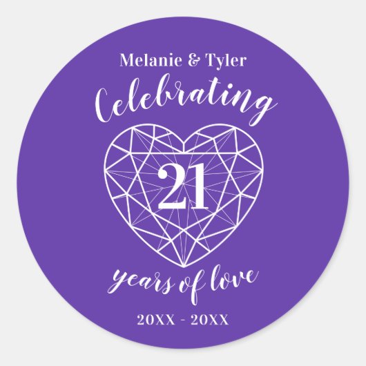 Ioliet jubileum 21 jaar liefde stickers (Voorkant)