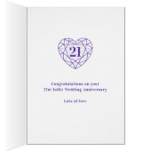 Iolite mariage anniversaire 21 ans de carte d'amou (Intérieur (Droit))