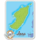 Iona Schotland kaart Sticker (Voorkant)