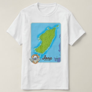Iona Schotland kaart T-shirt
