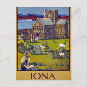 Iona Scotland Vintage Travel Poster hersteld Briefkaart