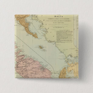 Ionische eilanden, Malta Vierkante Button 5,1 Cm