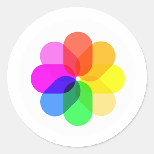 iOS Foto's App Pictogram Ronde Sticker (Voorkant)