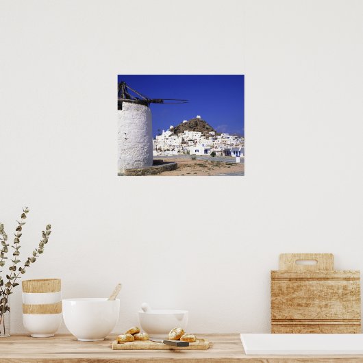 Ios, Griekenland. De prachtige en knapperige, witt Poster (Keuken)