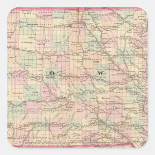 Iowa 3 vierkante sticker