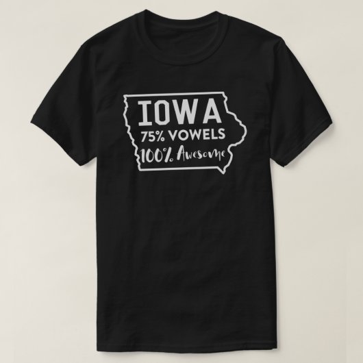 Iowa. 75 Vowels. 100 Geweldige Essential T-Shirt.p T-shirt (Design voorkant)