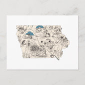 Iowa Afbeelding Map Antiek Iowan State Chart Briefkaart (Voorkant)