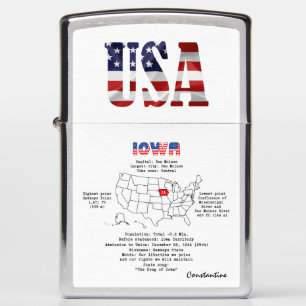 Iowa American staat op een kaart en nuttige inform