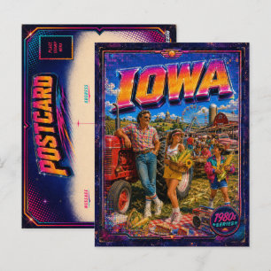 Iowa ansichtkaart uit de jaren 80 Retro Briefkaart
