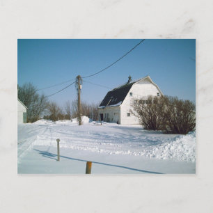 Iowa Barn in de winter Briefkaart