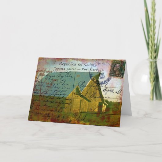 Iowa Barn, Vintage Briefkaart Textuur (Voorkant)