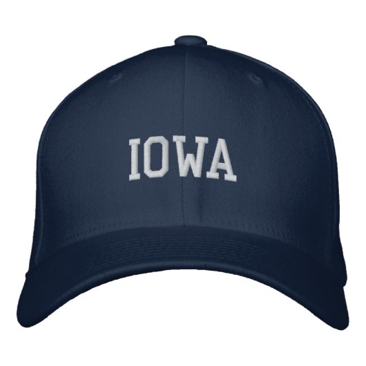 Iowa brodé Flexfit laine Casquette Navy (Devant)