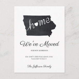 Iowa Chalkboard State Map Moving Briefkaart