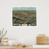 Iowa City, IA Panoramic Map - 1868 Poster (Keuken)