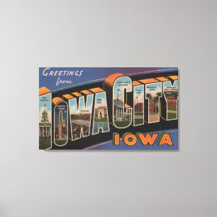 Iowa City, Iowa - Grote letterscènes Canvas Afdruk