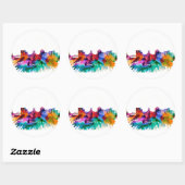 Iowa City Skyline Ronde Sticker (Vel)