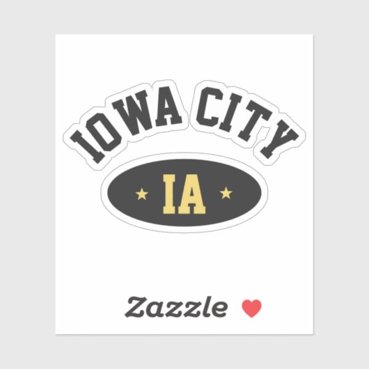 Iowa City Vintage College Typography Sticker (Vel)