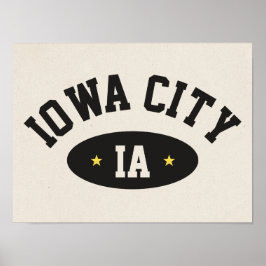 Iowa City Vintage Sporty College Poster