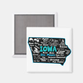 Iowa Des Moines Cedar Rapids, Sioux City, Mason Magneet (Voorkant / Achterkant)