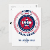 Iowa, Des Moines, IA, Patriottisch, Monogram Briefkaart (Voorkant / Achterkant)
