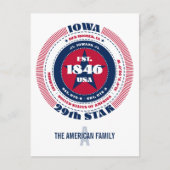 Iowa, Des Moines, IA, Patriottisch, Monogram Briefkaart (Voorkant)