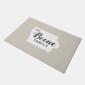 Iowa Family Monogram State Doormat Deurmat (Schuin)