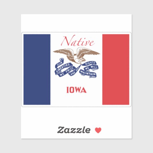 Iowa Flag Native Sticker (Vel)