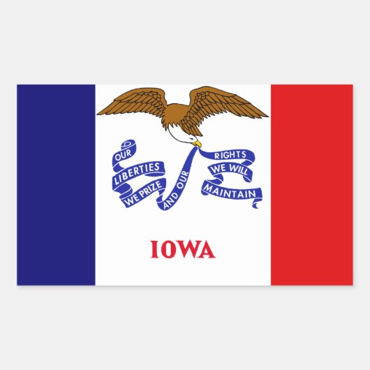 Iowa Flag Rechthoekige Sticker (Voorkant)