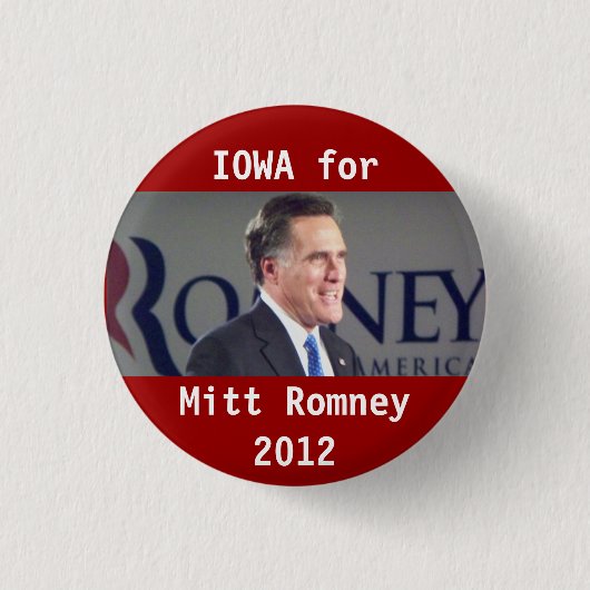Iowa for Mitt Romney 2012 Foto politieke Button (Voorkant)