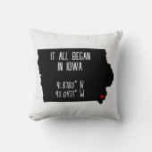 Iowa GPS-coördinaten met Hart Kussen (Voorkant)