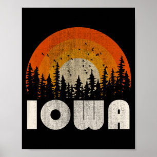Iowa - grappige natuur vintage wandelen 60s 70s 80 poster