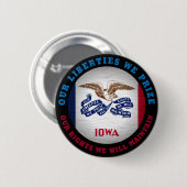 IOWA HAWKEYE STATE FLAG RONDE BUTTON 5,7 CM (Voorkant /achterkant)