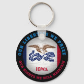 IOWA HAWKEYE STATE FLAG SLEUTELHANGER (Voorkant)
