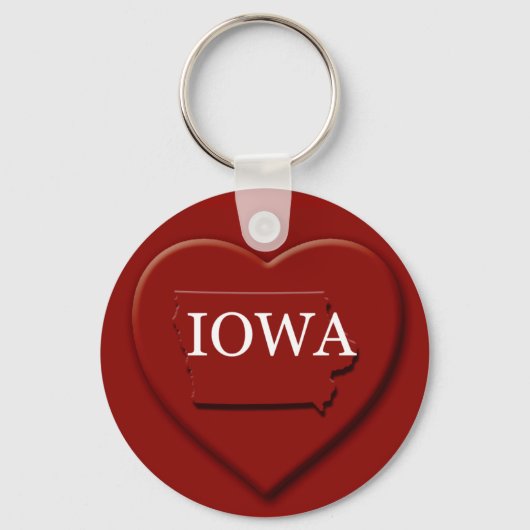 Iowa Heart Map Sleutelhanger (Voorkant)